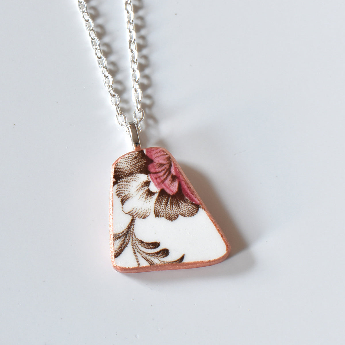 Broken China Jewelry Shard Necklace - Red Floral – The Broken