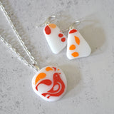 CUSTOM Broken Plate Pendants on Chains from Broken Pyrex - Recycled China