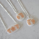CUSTOM Broken Plate Pendants on Chains from Broken Pyrex - Recycled China