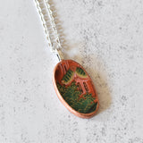 Mystery Plate No. 1 - Awaiting the Firebird - Oval Necklace