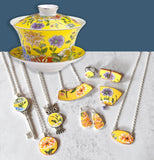Broken China Jewelry Necklace  - Shard  - Gaiwan