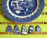 Custom Bridesmaid Jewelry - Matching Broken Plate Pendants on Chains - Recycled China