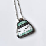Broken China Jewelry Pendant - Cactus