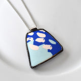 CLEARANCE Broken China Jewelry Pendant - Blue Modern