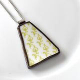CLEARANCE Broken China Jewelry Pendant - Green Modern