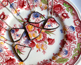 Custom Bridesmaid Jewelry - Matching Broken Plate Pendants on Chains - Recycled China