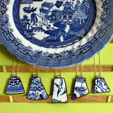 Custom Bridesmaid Jewelry - Matching Broken Plate Pendants on Chains - Recycled China