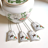 Custom Bridesmaid Jewelry - 4 QTY Matching Recycled China Pendants