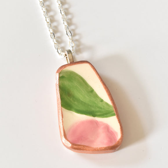 Broken China Jewelry Shard Necklace  - Franciscan