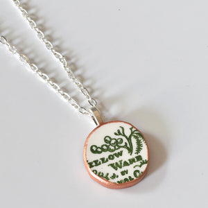 Broken China Jewelry Necklace  - Willow Ware Back Print