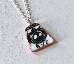 Broken China Jewelry Shard Necklace  -  Nightmare Before Christmas