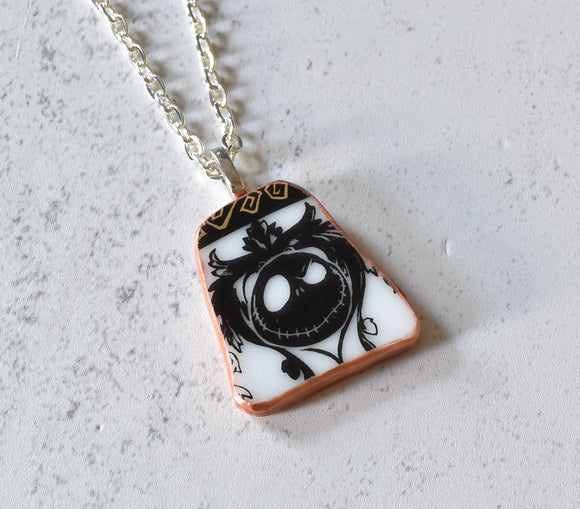 Broken China Jewelry Shard Necklace  -  Nightmare Before Christmas