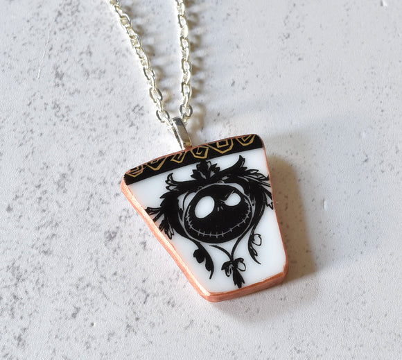 Broken China Jewelry Shard Necklace  -  Nightmare Before Christmas