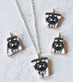 Broken China Jewelry Shard Necklace  -  Nightmare Before Christmas