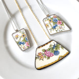 China Heart - Recycled China Heart Pendant Necklace