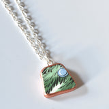 Broken China Jewelry Shard Necklace  - Spode Christmas