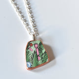 Broken China Jewelry Shard Necklace  - Spode Christmas