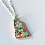 Broken China Jewelry Shard Necklace  - Spode Christmas