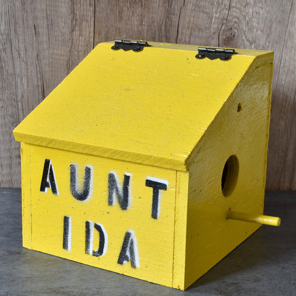 Handmade Yellow Baltimore Salt Box Birdhouse by Nicholas Wardell - Aunt Ida
