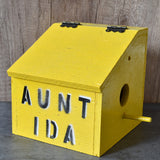 Handmade Yellow Baltimore Salt Box Birdhouse by Nicholas Wardell - Aunt Ida