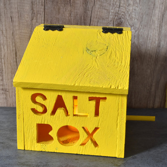 Handmade Yellow Baltimore Salt Box Birdhouse by Nicholas Wardell - Cut Out