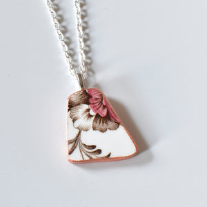 Broken China Jewelry Shard Necklace - Red Floral – The Broken
