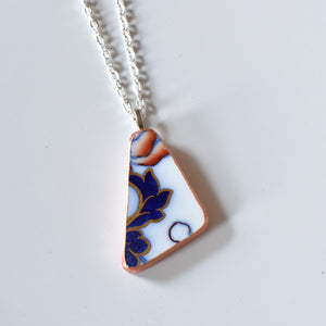 Broken China Jewelry Shard Necklace - Blue and Red – The Broken