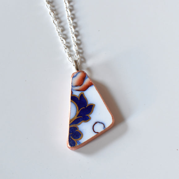 Broken China Jewelry Shard Necklace - Blue and Red – The Broken