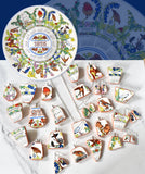 Broken China Jewelry Brooch  - Wedgwood Calendar 1976 Plate March