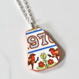 Broken China Jewelry Shard Necklace  - Wedgwood Calendar 1976 Plate (Copy)