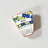 Broken China Jewelry Brooch  - Wedgwood Calendar 1976 Plate
