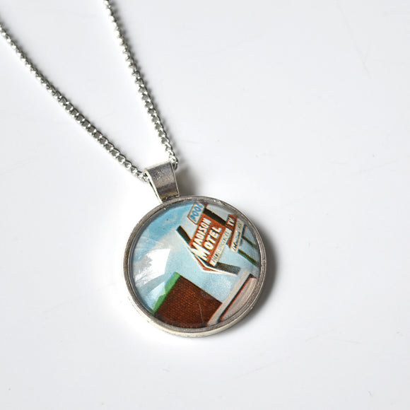 Recycled Vintage Postcard Necklace - Madison Hotel