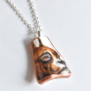 Broken China Jewelry Necklace - Boxer