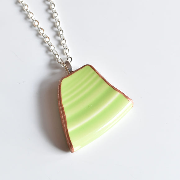Broken China Jewelry Necklace - Lime Green