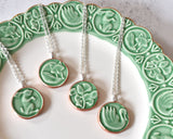 Green Anthropologie Plate -  Ginkgo Necklace
