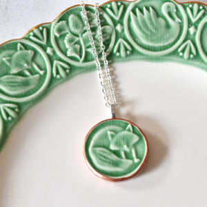 Green Anthropologie Plate -  Fox Necklace