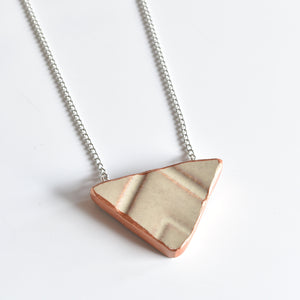 Broken China Jewelry Necklace - Geometric Triangle