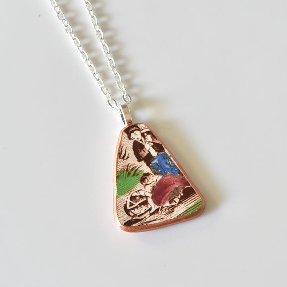 The Baltimore Privy Collection - Brown Transferware Necklace