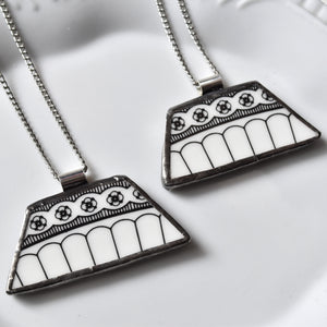 Copy of You ComPlate Me Matching Broken Plate Friendship Necklaces - Black and White - Recycled China