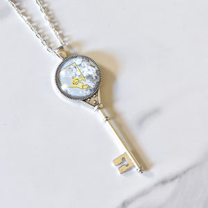 Baltimore Collection - Key to the City Necklace - Grey and Yellow