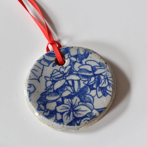 Stoneware Christmas Ornament - Hydrangea